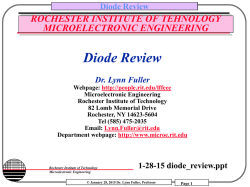 Diode Review - People - Rochester Institute of Technology