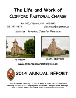 2014 - Clifford Pastoral Charge