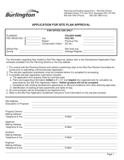 APPLICATION FOR SITE PLAN APPROVAL