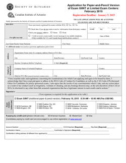 Application Form for paper and pencil exam