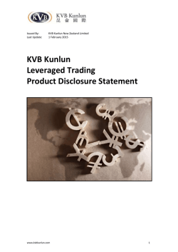 KVB Kunlun Leveraged Trading Product Disclosure Statement