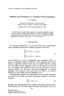 Stability and periodicity in coupled Pinney equations