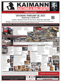 10:00 am HUFF PERSONAL PROPERTY AUCTION
