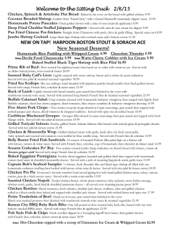 Dinner Specials - The Sitting Duck