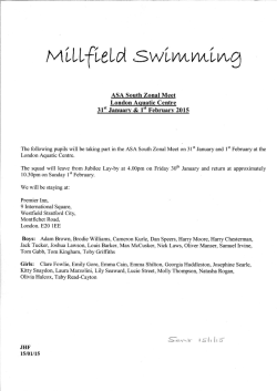 Leaving Info - Millfield swimming