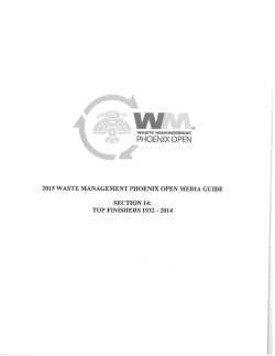 Top Finishers 1932 – 2014 - Waste Management Phoenix Open