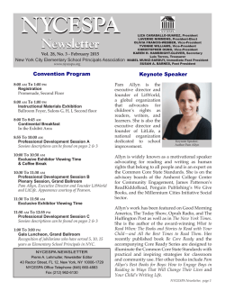 February 2015 NYCESPA Newsletter.