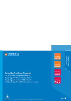 Cambridge Final Exam Timetable June 2015 (Administrative zone 5)