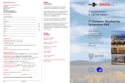 Call 7th Symposium 2015 - European Weathering Symposium EWS