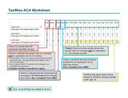 TaxWise ACA Worksheet