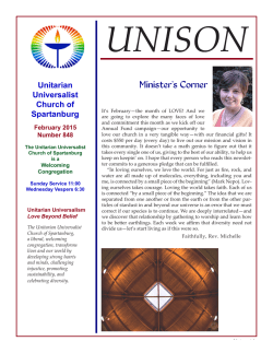 Current Newsletter - Unitarian Universalist Church of Spartanburg