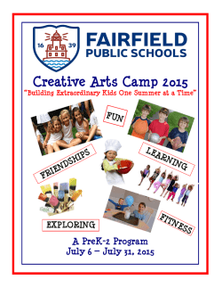 Creative Arts Camp 2015 - Fairfield Public Schools