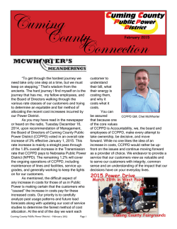 Febr. Newsletter - Cuming County Public Power District