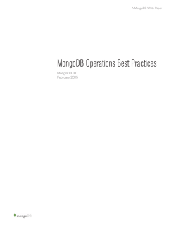 MongoDB Operations Best Practices guide