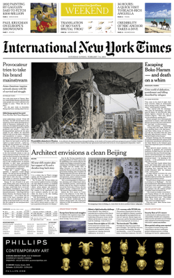 IHT Asia Front Page - The New York Times