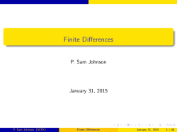 Finite Differences - Dr. P. Sam Johnson