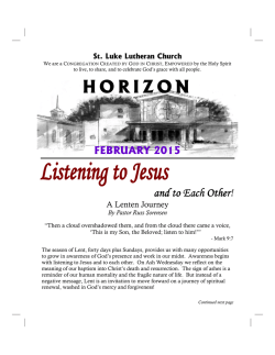 February 2015 Horizon - St Luke Lutheran Church