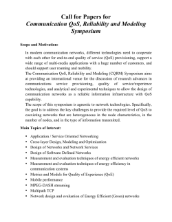 Call for Papers for Communication QoS, Reliability and Modeling