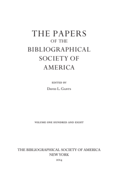 108 - The Bibliographical Society of America