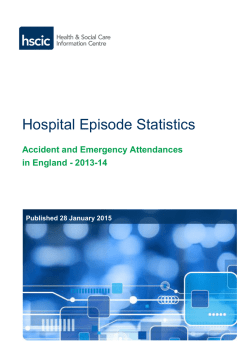 Accident and Emergency Attendances in England - 2013