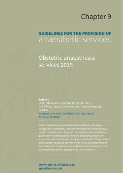 Guidance on the provision of obstetric anaesthesia services 2015
