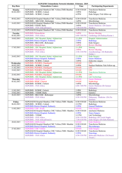 SGPGIMS Telemedicine Network Schedule –February