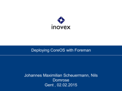 Deploying CoreOS with Foreman Johannes