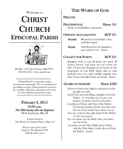 Sunday Bulletin - Christ Church Episcopal Parish