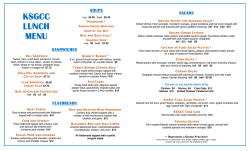 lunch menu January 2015