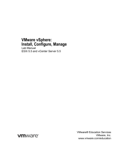 VMware vSphere: Install, Configure, Manage
