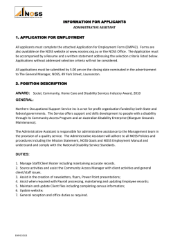 Application for Employment - Northern Occupational Support