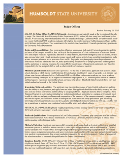 Police Officer - Humboldt State University