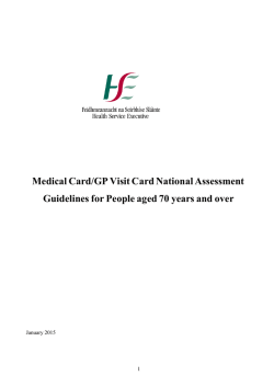 Medical Card/GP Visit Card National Assessment Guidelines for