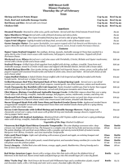 specials - Mill Street Grill