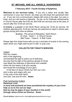 weekly notice sheet - St Michael and All Angels, Hughenden