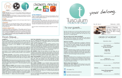 Latest Bulletin - Tusculum Church of Christ
