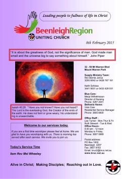Weekly Notices - Beenleigh Region Uniting Church