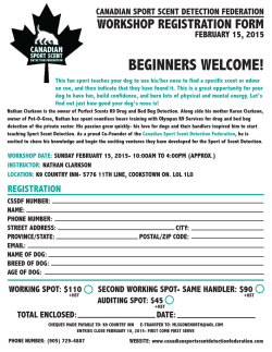 Beginners Workshop - Canadian Sport Scent Detection Federation