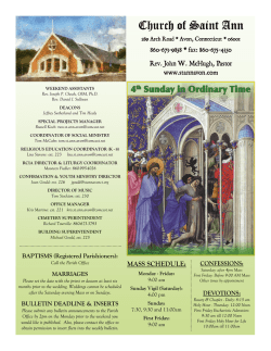 Weekly Bulletin - Church of Saint Ann
