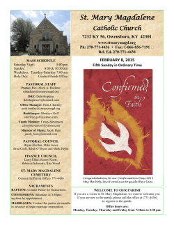 Current Bulletin - St. Mary Magdalene Catholic Church