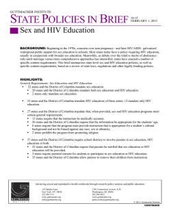 Sex and STD-HIV Education State Laws