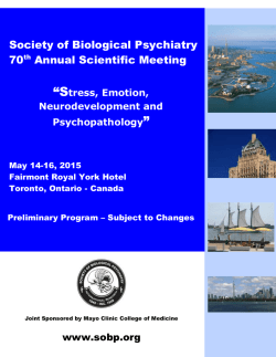 2015 Brochure - Society of Biological Psychiatry