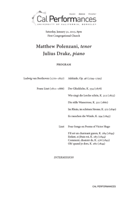 Matthew Polenzani, tenor Julius Drake, piano