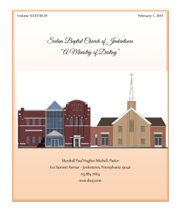 Weekly Bulletin - Salem Baptist Church of Jenkintown