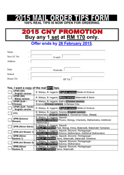 2015 cny promo - order form - UPSR PT3 SPM EXAM TIPS Andrew