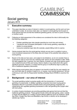 Social gaming - January 2015