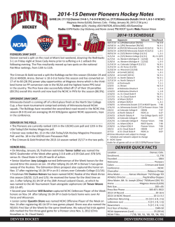 2014-15 Denver Pioneers Hockey Notes