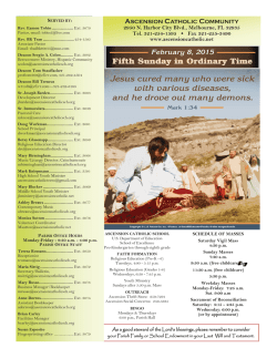 Weekly Bulletin - Ascension Catholic Church