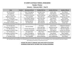 Roster January &ndash; February 2015