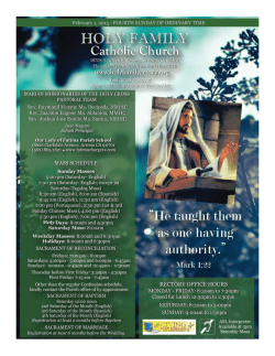 Current Bulletin - Holy Family Catholic Church